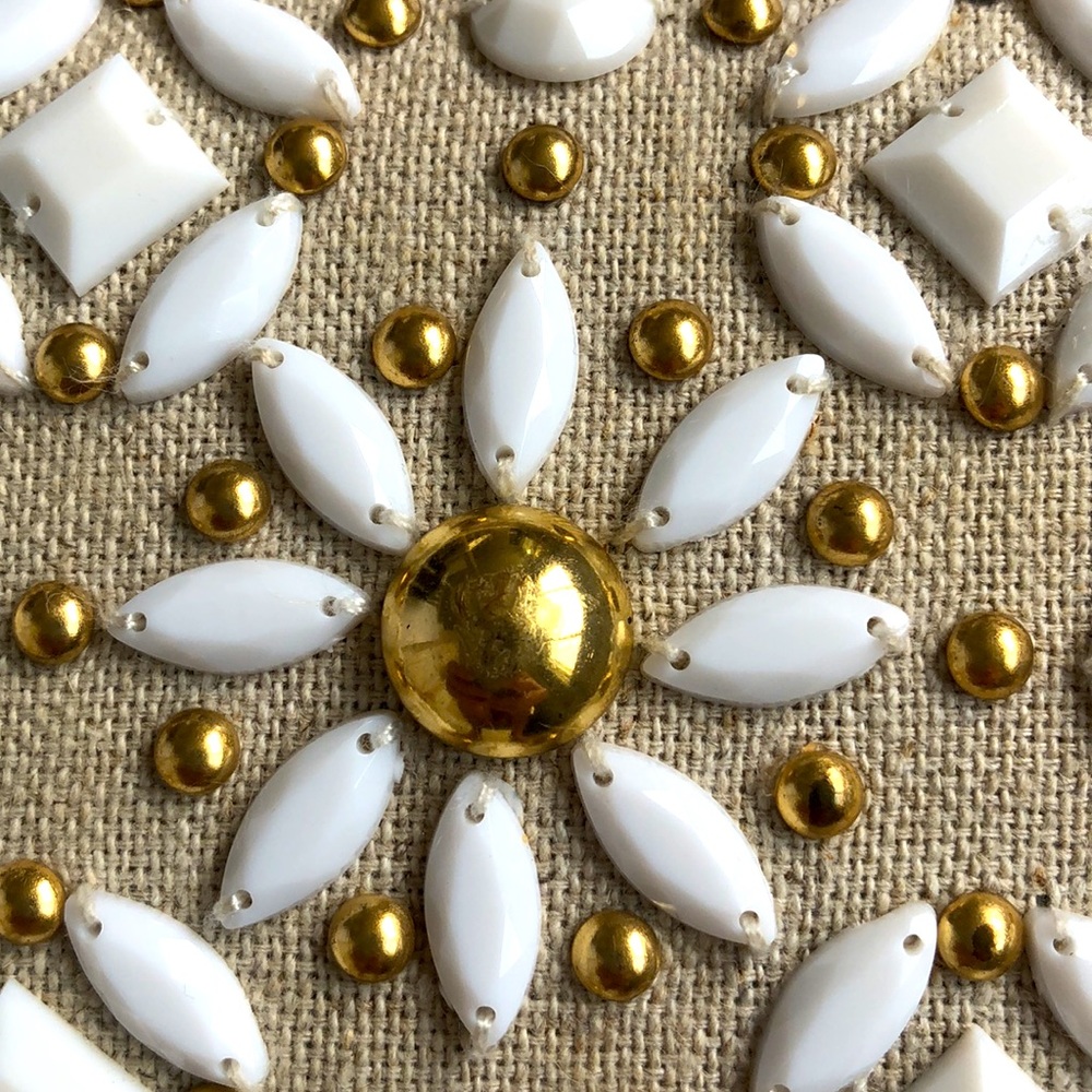 Rafe Gold and White Embellished Clutch - Picture 2 of 10